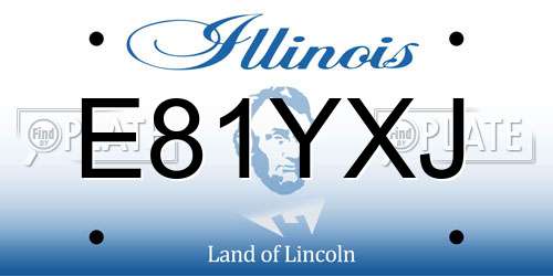 E81YXJ Illinois License Plate