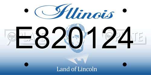 E820124 Illinois License Plate