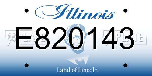 E820143 Illinois License Plate