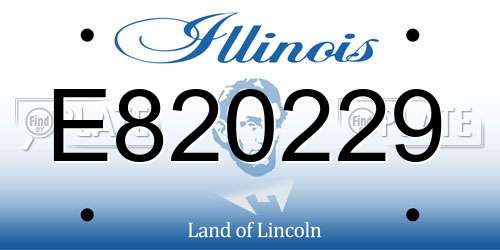 E820229 Illinois License Plate