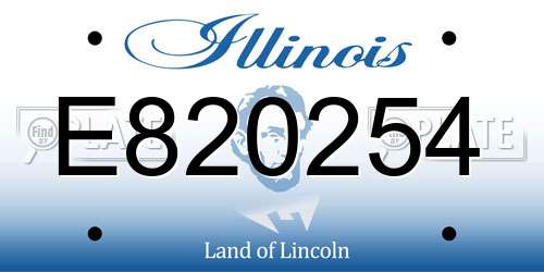 E820254 Illinois License Plate