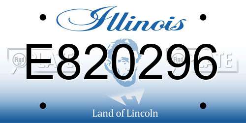 E820296 Illinois License Plate
