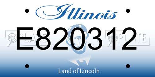 E820312 Illinois License Plate