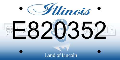 E820352 Illinois License Plate