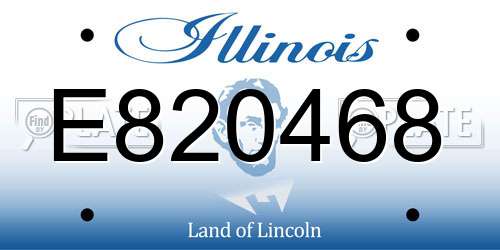 E820468 Illinois License Plate