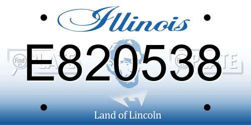 E820538 Illinois License Plate
