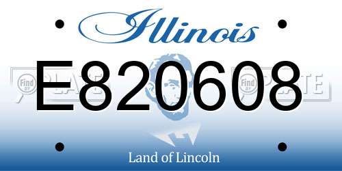 E820608 Illinois License Plate