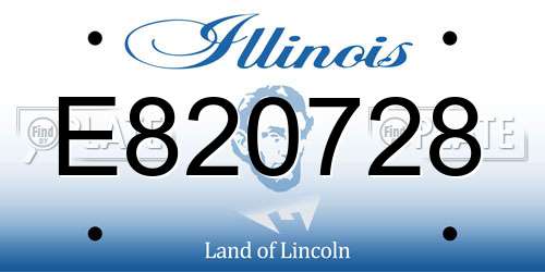 E820728 Illinois License Plate