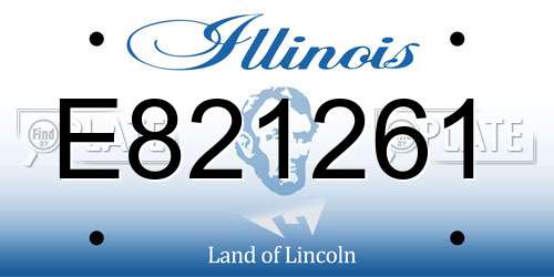 E821261 Illinois License Plate