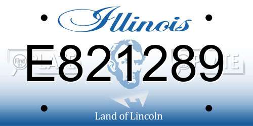 E821289 Illinois License Plate