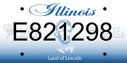 E821298 Illinois License Plate