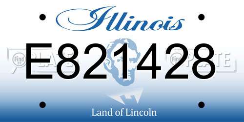 E821428 Illinois License Plate