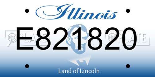 E821820 Illinois License Plate
