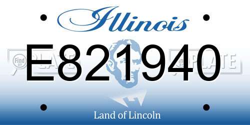 E821940 Illinois License Plate