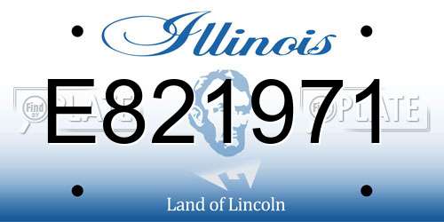 E821971 Illinois License Plate