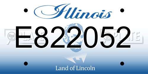 E822052 Illinois License Plate