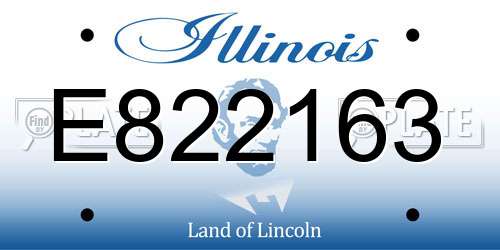 E822163 Illinois License Plate