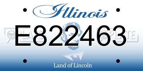 E822463 Illinois License Plate