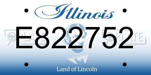 E822752 Illinois License Plate