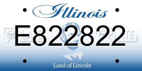E822822 Illinois License Plate