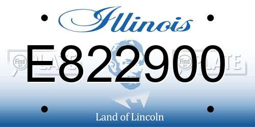 E822900 Illinois License Plate