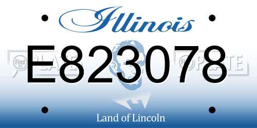E823078 Illinois License Plate