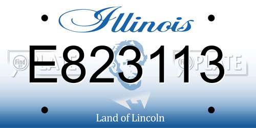 E823113 Illinois License Plate