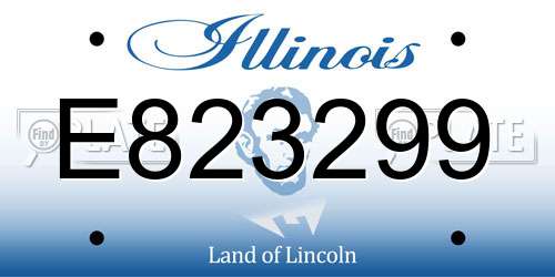 E823299 Illinois License Plate