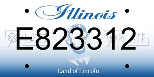 E823312 Illinois License Plate