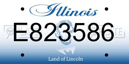 E823586 Illinois License Plate