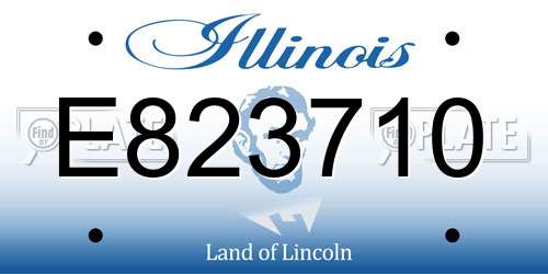 E823710 Illinois License Plate