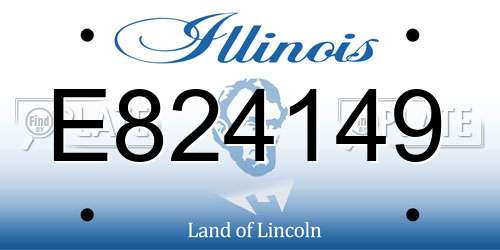 E824149 Illinois License Plate