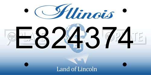 E824374 Illinois License Plate