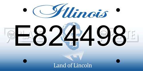 E824498 Illinois License Plate