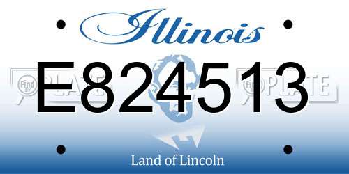 E824513 Illinois License Plate