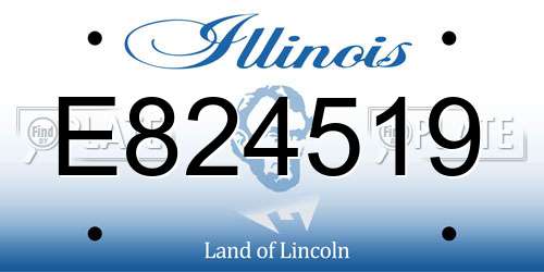 E824519 Illinois License Plate