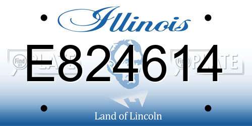 E824614 Illinois License Plate