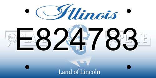 E824783 Illinois License Plate