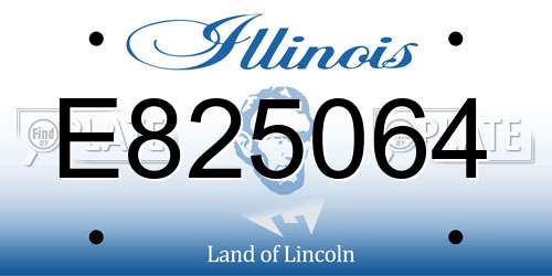 E825064 Illinois License Plate