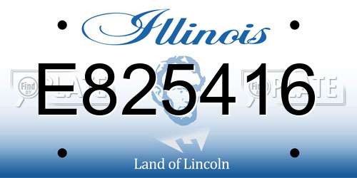 E825416 Illinois License Plate