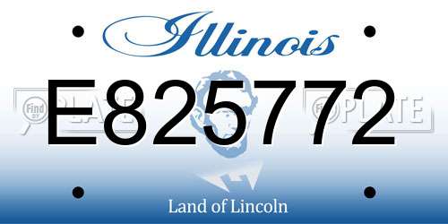 E825772 Illinois License Plate