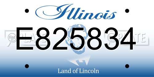 E825834 Illinois License Plate