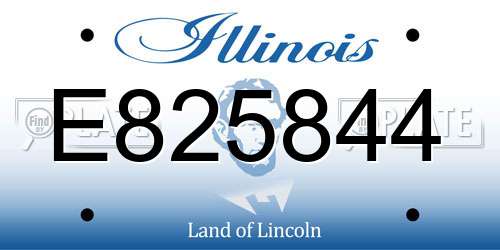 E825844 Illinois License Plate