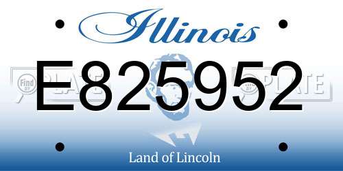 E825952 Illinois License Plate