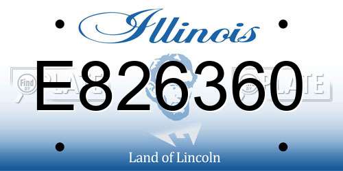 E826360 Illinois License Plate