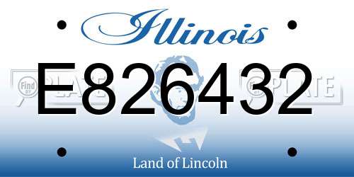 E826432 Illinois License Plate