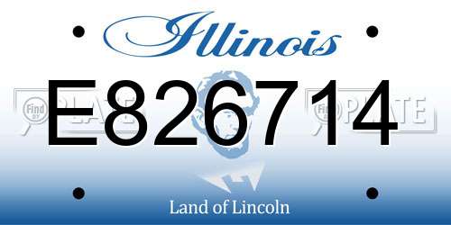 E826714 Illinois License Plate