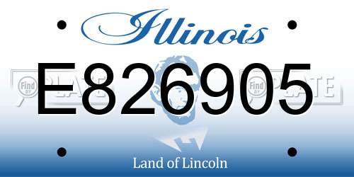 E826905 Illinois License Plate