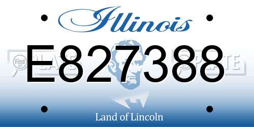 E827388 Illinois License Plate