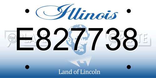 E827738 Illinois License Plate